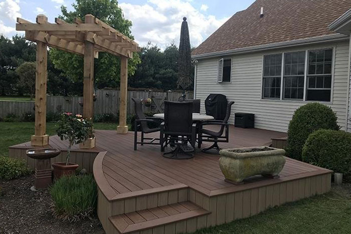 Deck with Wooden Pergola