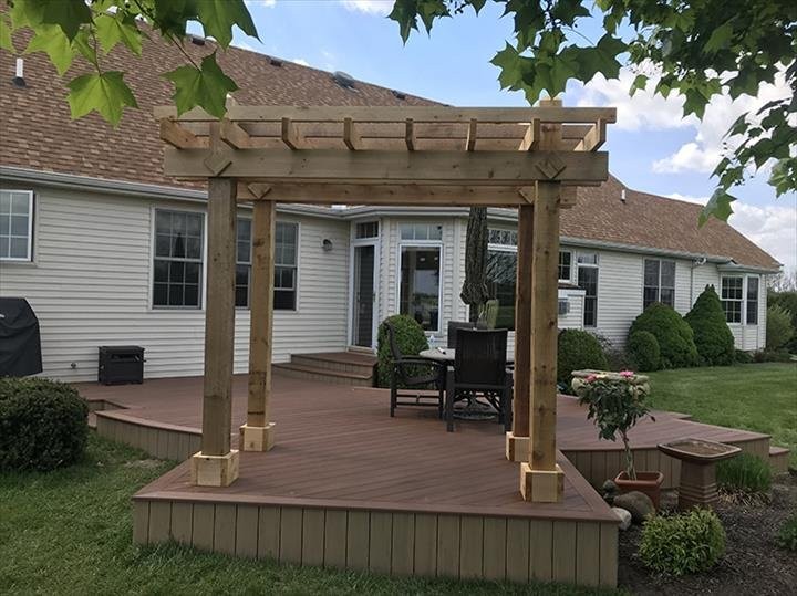 Deck with Wooden Pergola