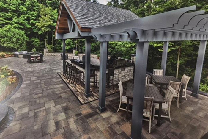 Pavilion and Pergola on patio